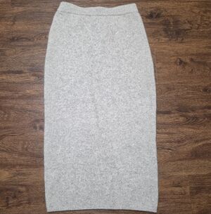 Joseph Gray Thick Brushed Cashmere Luxe Midi Skirt M